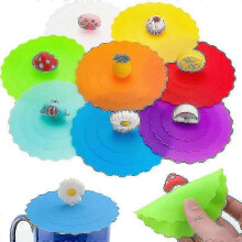 8 Pieces Silicone Cup Lid, Food Grade Silicone Drinking Glass Lid Cover, Anti-dust Glass Lid