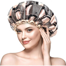 Reusable Waterproof Shower Cap for Ladies, Suitable for Long and Thick Hair