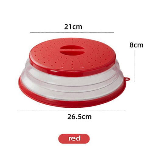 Coperchio antischizzi pieghevole per microonde, copertura per alimenti con coperchio (rosso) 2