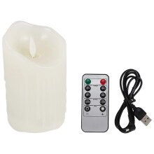 LED Candles, Flickering Flameless Candles,Rechargeable Candle, Real Wax Candles with Remote Control,12.5cm