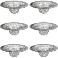 6 Pcs Stainless Steel Sink Strainer, Sink Drain Filter, Hair Drain Catcher, Sink Strainer for Shower, Plug Hole Hair Catcher, Shower Drain Cover Stopp