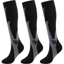 Kiibsot 3 Pairs/ 4 Pairs Compression Socks for Woman & Man Unisex 20-30mmHg Knee High Plus Size Wide Calves for Sports Running…