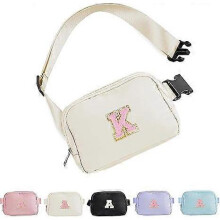 Fanny Pack Small Belt Bag Dance Recital Gifts for Girls Women Mini Girly Crossbody Bag, Initial Letter Cute Stuff Travel Essential Teen Waist Packs Gi