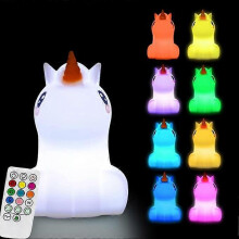 Large Unicorn Night Lights for Kids, 9 Colors silicone Bedside Table Lamps Baby Bedroom Lighting Nursery Children Tap lamp for Toddlers Boys Girls Adu