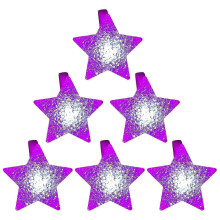 (Purple A) Pack Of 6 Glowing Bracelets Fun Light Up Wristbands Bright Led Glowing Bracelets With Star For Kids And Adults Party Fun