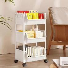 Kitchen Storage Trolley, Multi-Functional Rolling Cart for Living Room, Bathroom, Snack Shelf, Book and Toy Organizer with Easy-to-Move Casters