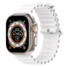 Ocean Silicone Watch Band for Apple Watch Ultra 49mm/Series 8&7 45mm/SE 2&6&SE&5&4 44mm