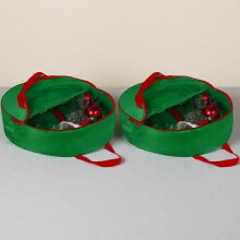 2-Pack Holiday Storage Bag 30-Inch, Green Zippered Organizer for Wreaths, Garlands, Ornaments & Christmas Lights