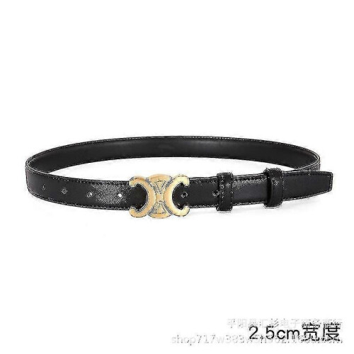 Double C Arc de Triomphe Belt Women's Genuine Leather 2.5 Thin Women's Belt Versatile Decorative Cel