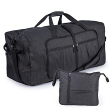 120L Portable Sports Bag Black Hand-held Fitness Travel Backpack