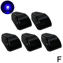 (5pcs black blue light/One size) Solar Truck Top Mouse Light Cab Marker Roof12LED Light F150 Truck RAM Car