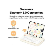 Bluetooth Wireless Keyboard Office Typewriter Mechanical Feel Tablet Universal Retro Round Keycap N