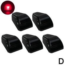 (5pcs black and red light/One size) Solar Truck Top Mouse Light Cab Marker Roof12LED Light F150 Truck RAM Car