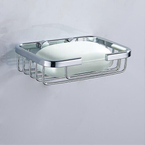 Silver Stainless Steel Soap Holder Dish Bathroom Wall Mounted Storage Rack Home