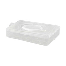 1-Layer Plastic Deviled Egg Carrier Tray with Lid, Fridge Stackable & Portable, Clear Storage Platter for Party, Picnic, Travel