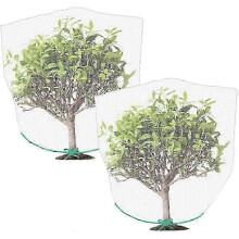 2025 2 Packs Insect Bird Barrier Netting Mesh with Drawstring Garden Bug Netting Plant Cover for Protect Plant Fruits Flower