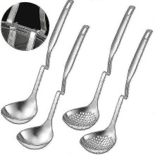 Christmas Stainless Steel Hot Pot Strainer Scoops Hotpot Soup Ladle Spoon Set Skimmer Spoon Slotted Strainer Ladle Gravy Ladle Colander Kitchen Cookin