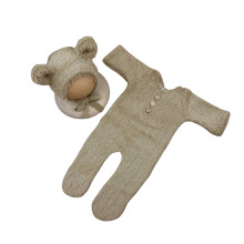 Bear Theme Clothing Baby Outfit Boy Girl Photo Shoot-Brown