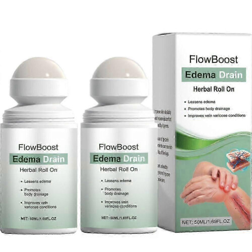 (2) FlowBoost Edema Drain Herbal Roll On-Reduce Swelling,Improve Varicose Veins