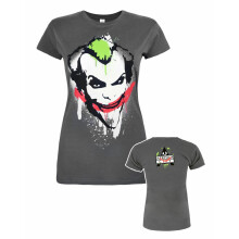 (XX-Large) DC Comics The Joker Short Sleeved T-Shirt (Womens Grey)