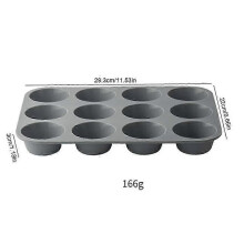 (Grey) 12 Holes Silicone For Baking 3D Bakeware Chocolate Round Sphere Mold Cupcake Pan Cake DIY Muffin Kitchen Tool