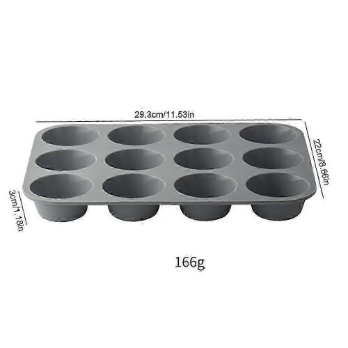(Grey) 12 Holes Silicone For Baking 3D Bakeware Chocolate Round Sphere Mold Cupcake Pan Cake DIY Muffin Kitchen Tool