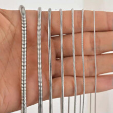50Pcs Men Women Silver Stainless Steel Round Cable Snake Chain Necklace 18"-28"-2.0-18-10Pcs