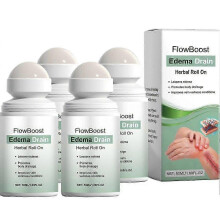 (4) FlowBoost Edema Drain Herbal Roll On-Reduce Swelling,Improve Varicose Veins