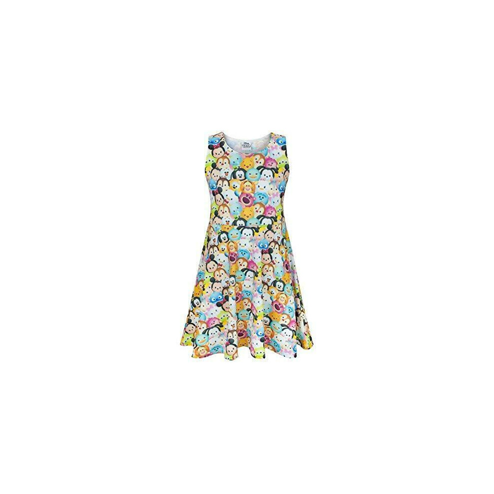 Disney (9-10 Years) Tsum Tsum Sleeveless Skater Dress (Girls ) Yellow