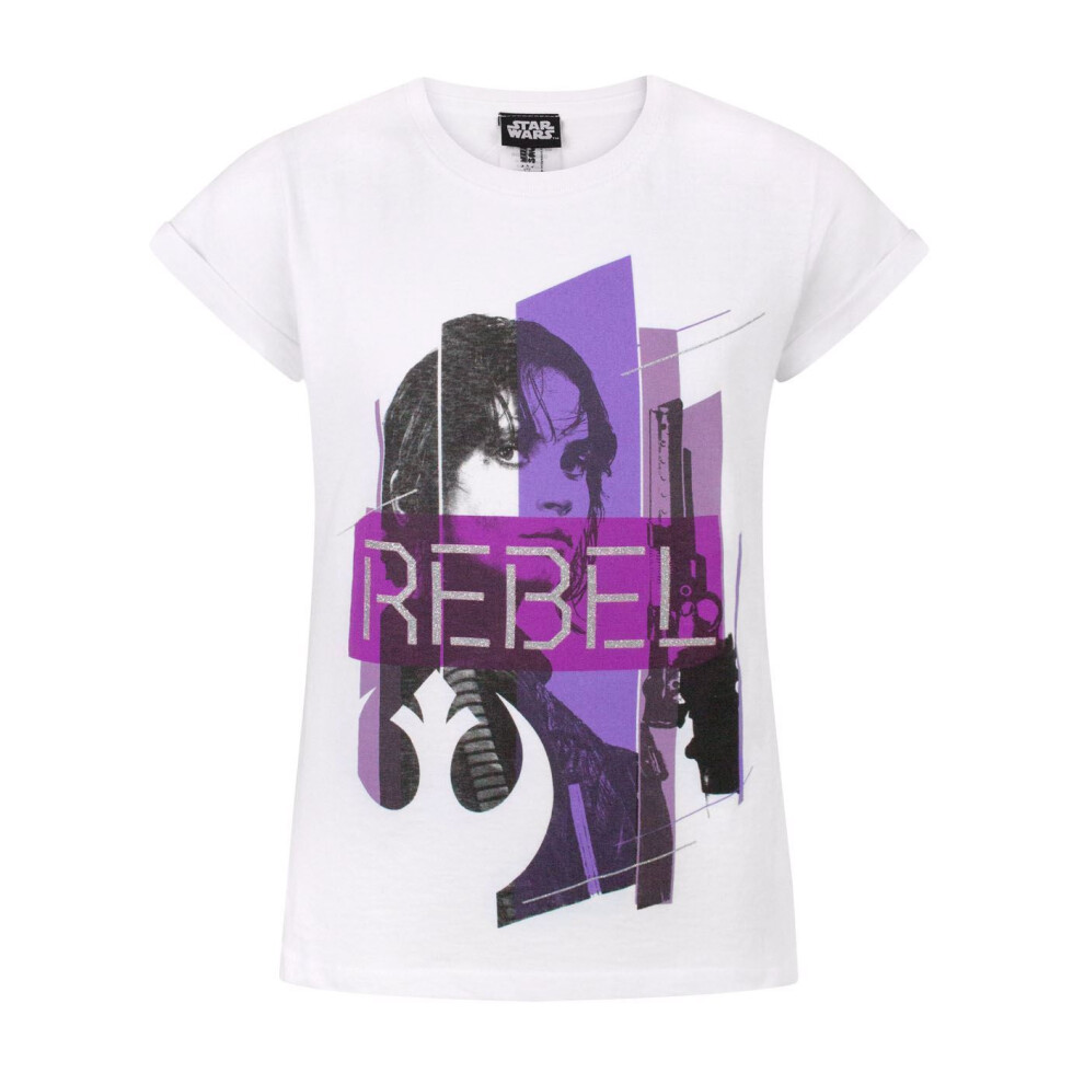 Star Wars (7-8 Years) Rogue One Short Sleeved T-Shirt (Girls White)