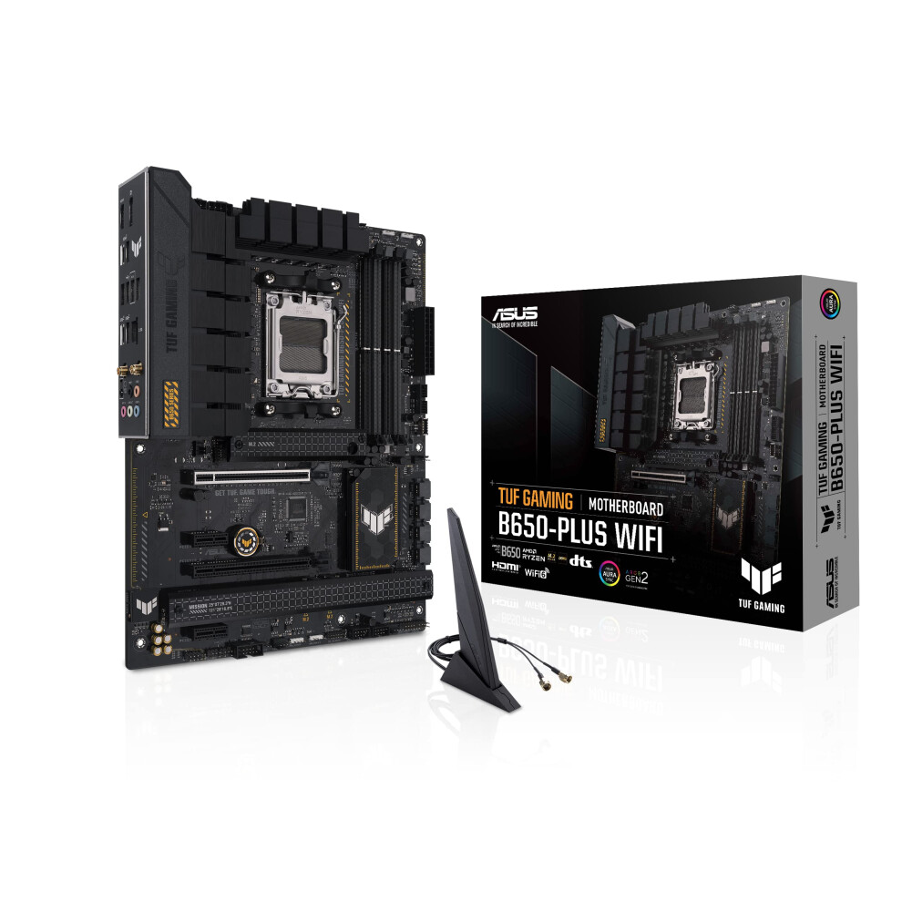 ASUS TUF GAMING B650-PLUS WIFI AMD Ryzen AM5 ATX motherboard, 14 power stages, PCIe 5.0 M.2 support, DDR5 memory, WiFi 6 and 2.5 Gb Ethernet, USB4 su-image-OPC-PVRD6PT-NEW