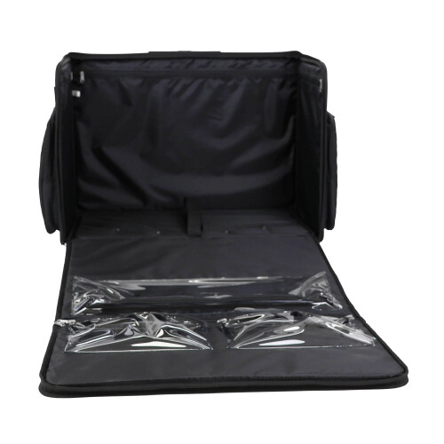 XL 4 Wheel Collapsible Rolling Sewing Machine Storage Case, Black Quilted 1