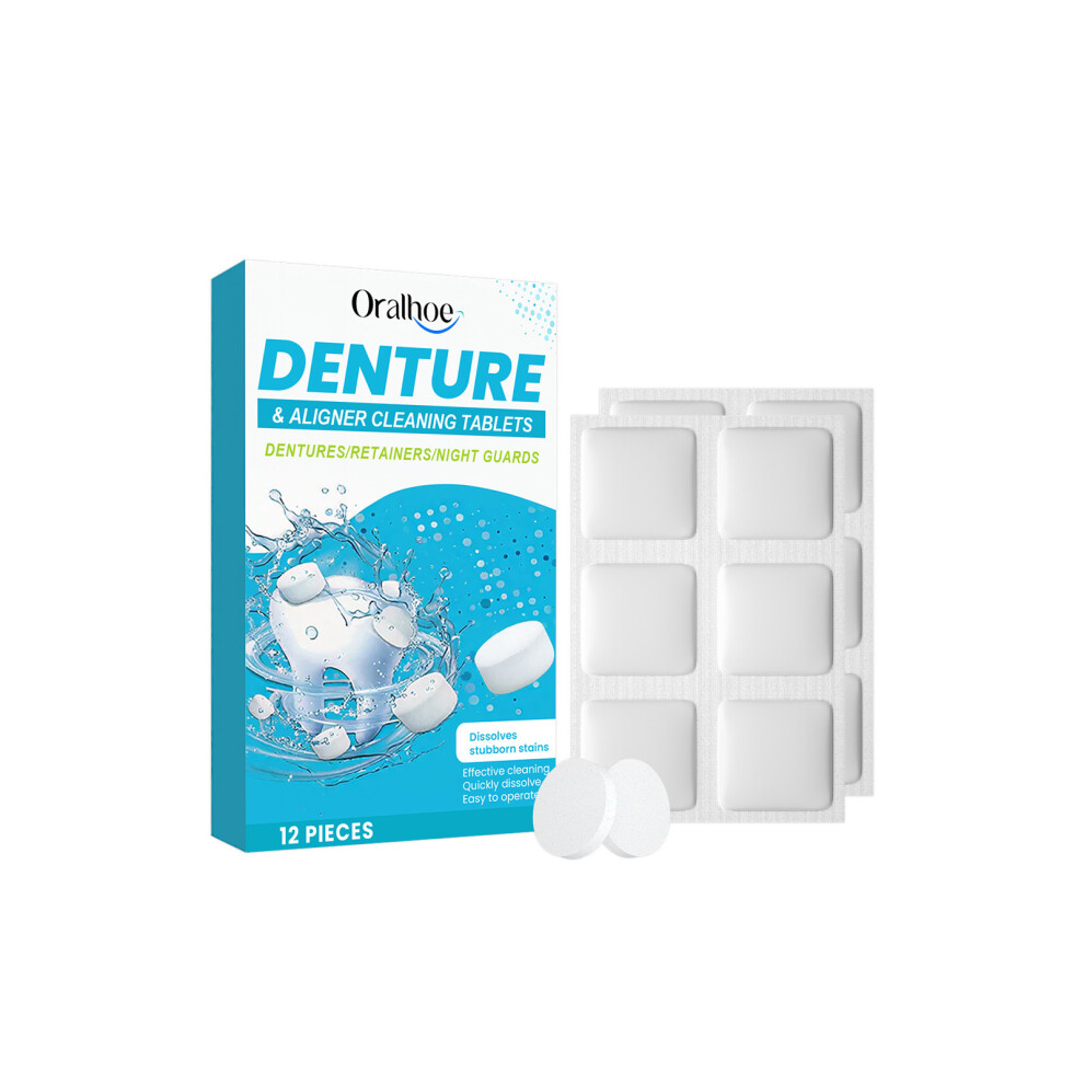 ORALHOE Denture Cleaning Effervescent Tablets Clean corner impurities, maintain and wear comfortably, dental hygiene care
