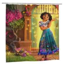 Encanto Shower Curtain 72x72in Waterproof Mildew Resistant Blackout Privacy Bathroom Patchwork Art Print One Size