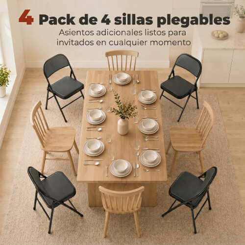 Homcom Sillas Plegable Negro 45 x 46 x 78 cm 1
