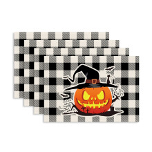(ZD281, 30x45cm) Halloween placemats printed decorative placemats anti-slip for Halloween party table