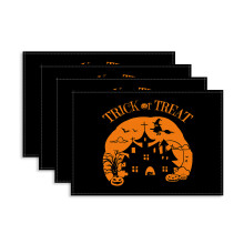 (ZD276, 30x45cm) Halloween placemat bat pumpkin ghost halloween decoration table mat