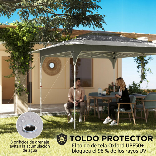 Outsunny Carpa Plegable Gris 352 x 352 x 278 cm 1