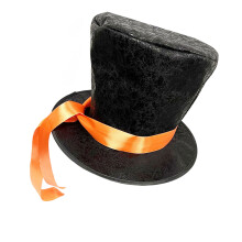 Unisex Top Hat Jazz Cabaret Hat Soft Cotton-suedefabricblack