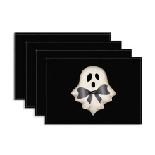 (ZD330, 30x45cm) Halloween placemat bow ghost pumpkin halloween decoration table mat