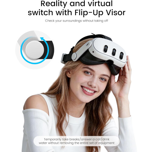 HELLCOOL Head Strap with 10000mAh Battery Pack Cables for Meta Quest 3S/3/2,Adjustable Elite Strap Replacement Intended for Quest Head Strap 2