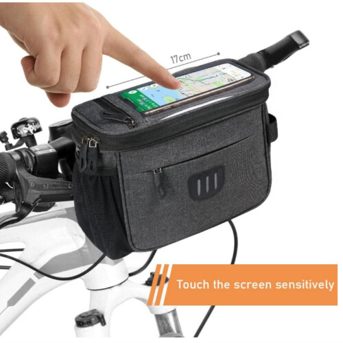 Bolsa frontal para bicicleta, multifuncional, de grande capacidade, compatível com bicicleta elétrica 2