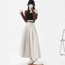 (L, Black) High Waist Pleated Midi Skirt for Women Elegant A Line Designs with Adjustable Belt Fashion Autumn Streetwear coffee XL