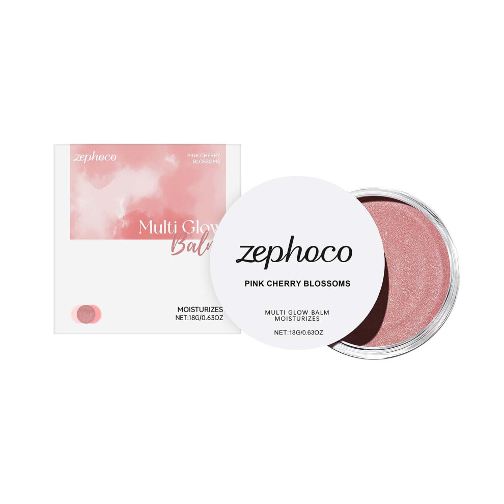 Pink cherry blossom blush cream, portable for daily makeup, clear, natural luster, delicate and easy to apply color