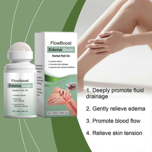 (1) FlowBoost Edema Drain Herbal Roll On-Reduce Swelling,Improve Varicose Veins