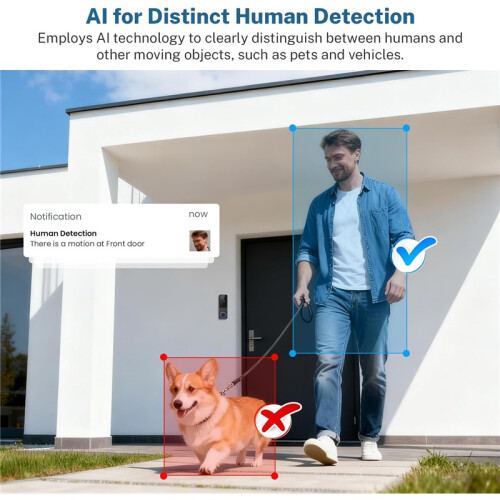 Wireless Video Doorbell Camera with Cloud Storage, Night Vision, Real-Time Alerts for Home Security 2