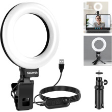 5" Ring Light for Video Conference Lighting, Clip on Light Kit with Desk Tripod Stand for Monitor Laptop