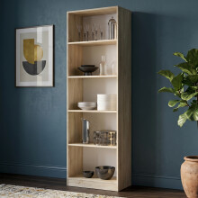 5 Tier Bookcase, Tall Freestanding Book Shelf for Living Room, Study and Bedroom, Wooden Shelving Unit Book Case (60cm L x 30cm W x 182cm H) Sonama