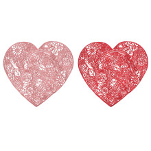 2Stk Romantische PVC Tischsets Heart Shape Platzmatten Für