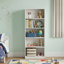 5 Tier Bookcase, Tall Freestanding Book Shelf for Living Room, Study and Bedroom, Wooden Shelving Unit Book Case (60cm L x 30cm W x 182cm H) White